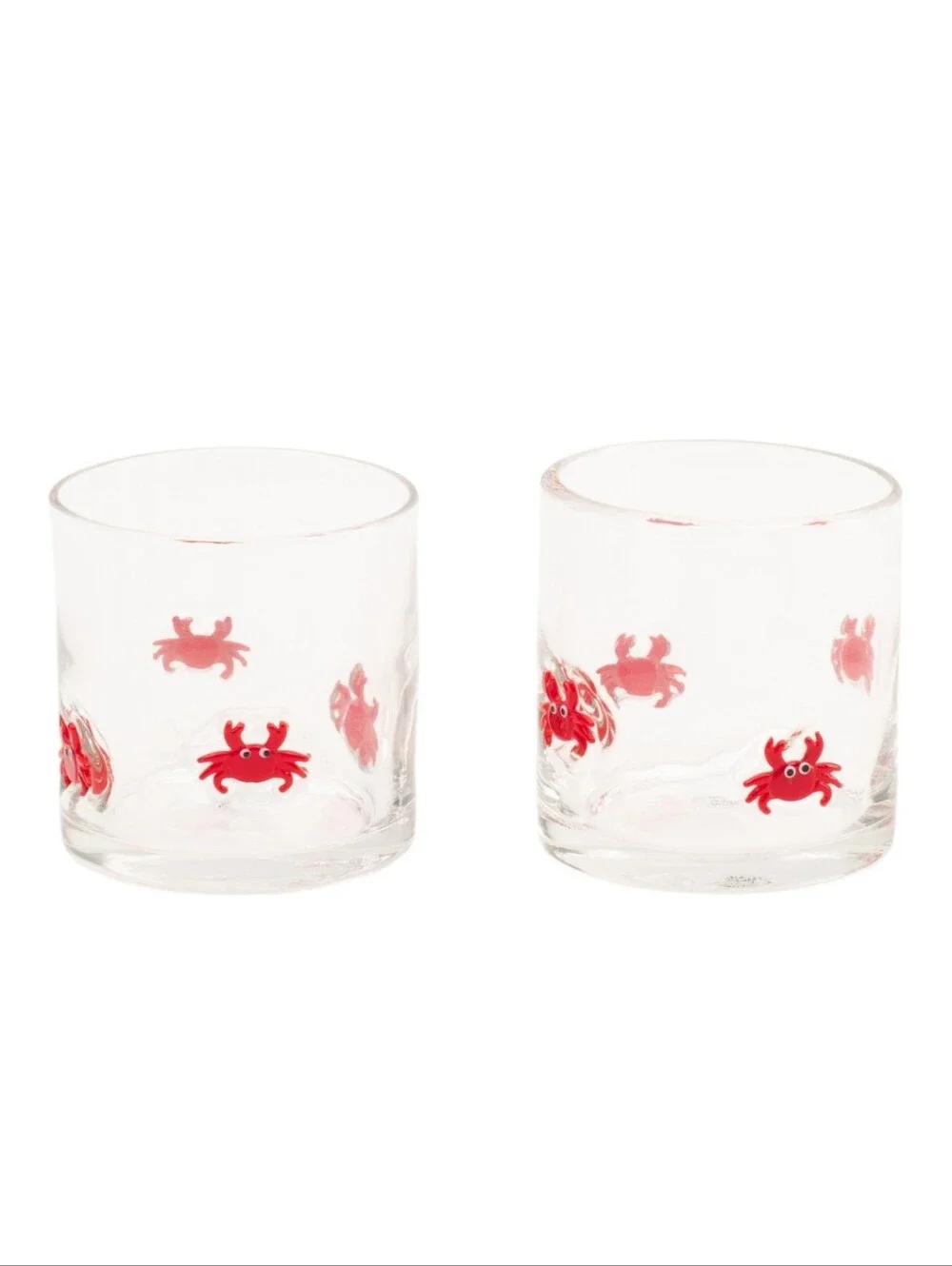 Viral Drinking Glasses Red Crab Embedded Icon Double Old Fashioned DOF Tumblers